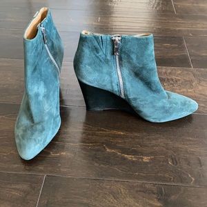 Calvin Klein Teal Suede Booties